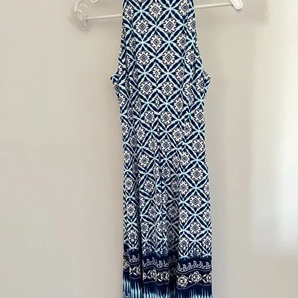 London Times dress, blue and white, size 4 - Picture 2 of 3